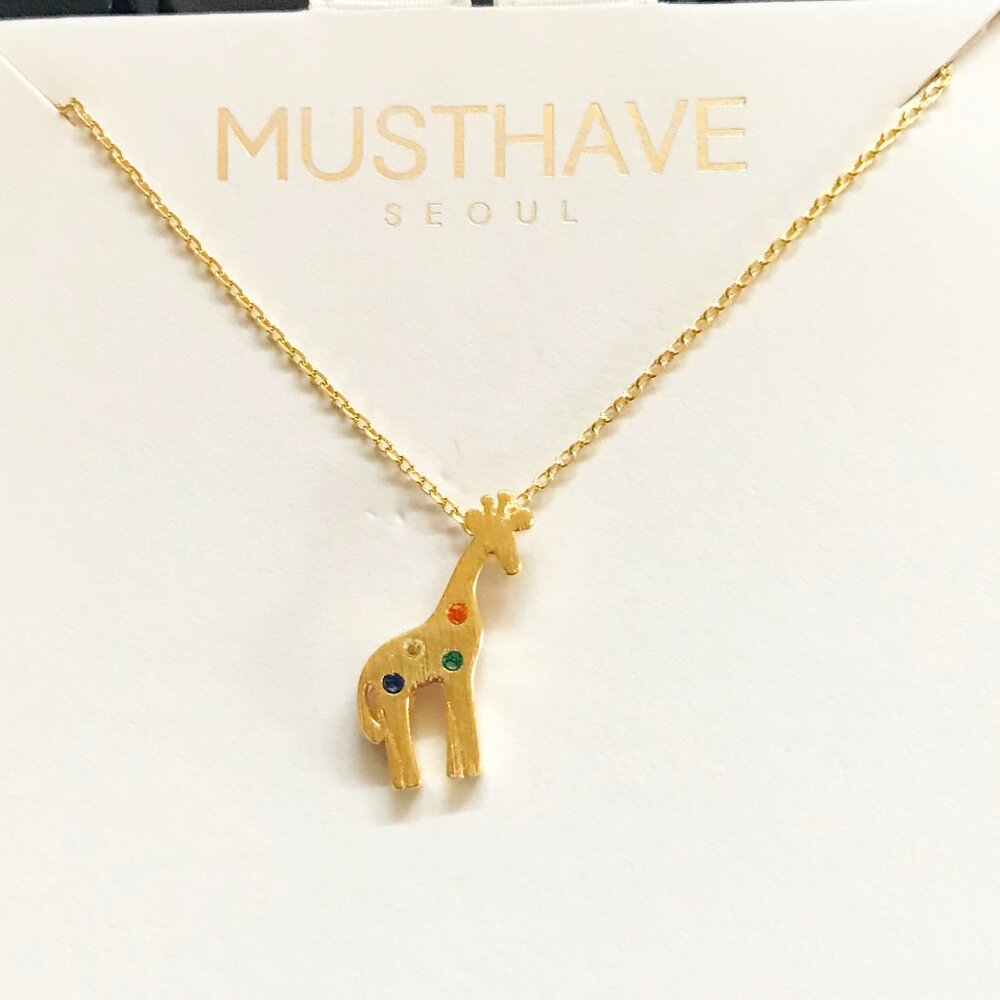 MUSTHAVE Gold Plated Giraffe Pendant Short Necklace